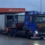 Transport agabaritic (convoi excepțional) la un terminal Gebrüder Weiss
